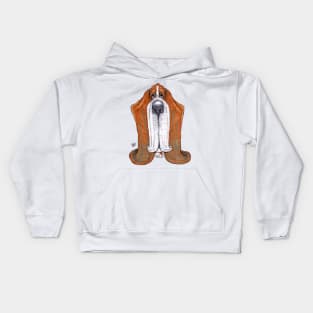 Basset Hound Dog Kids Hoodie